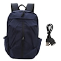 Miniatyrbild 1 av 5: Man Ryggsäckar Lätt Laptop Business Resväska med USB Laddningsport för Skola Utomhus  Polyester Blue