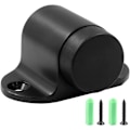 Miniatyrbilde 1 av 5: 1,06 tommer / 27 mm kraftig gulvstopp, gulvmontert dørstopper med lydløs gummistøtfanger, rustfritt stål svart børstet finish - 1-pakning Black