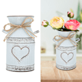 Miniatyrbillede 2 af 5: Vase Unik Hjerteformet og Reb Design Galvaniseret Jern Vase til Indendørs Udendørs Hjemmekontor