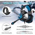 Miniatyrbillede 3 af 9: Gaming Headset til Xbox One, PS4, PC, Over Ear Gaming Hovedtelefoner med Støjreducerende Mikrofon LED Lys, Stereo Bas Surround, Bløde Memory Øremuffer til