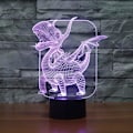 Miniatyrbild 4 av 7: Pterosaurs Draken 3D LED-lampa Magisk Illusion LED Bordlampa med Bild Nattljus för Pojkar Barn Presenter 7 Färger Touchkontroll