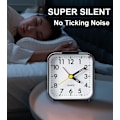 Miniatyrbild 2 av 6: Analog resealarmklocka, super tyst batteridriven liten skrivbordsklocka med snooze, pipljud, nattljusfunktion, enkel inställningsklocka för sovrummet blue