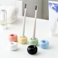 Miniatyrbillede 9 af 9: Mini Keramisk Tandbørsteholder Stativ til Badeværelse Forfængelighed Bordplade, Håndlavet Par Tandbørste Hovedholder, Barbermaskineholder og Kontor Penneholder, B Black white