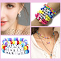 Miniatyrbilde 6 av 6: Armbåndssett, Craft Bead Making Pony Beads, Polymer Clay Beads, Smiling Face Beads, Letter Beads, Smykkesett, DIY Håndverk Gaver fo colorful