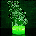 Miniatyrbillede 4 af 5: 3D Julemand Natlys Bordsklampe Optisk Illusion Lamper 16 Farveskiftende Lys LED Bordlampe Jul Hjem Kærlighed Fødselsdag Børn Legetøj Gave