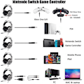 Miniatyrbillede 3 af 8: Gaming Headset - 3D Surround Sound-hovedtelefoner, justerbar støjreducerende mikrofon, LED-lys, Xbox One-headset med aluminiumsramme til Nintendo Switch, P