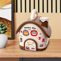 Miniatyrbild 3 av 6: Spargris i Husform, Pengabox, Kreativ, Heminredning Härlig Myntbank Söt Pengabox för Pojkar Flickor Födelsedagspresent, Brun brown