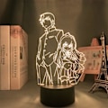 Miniatyrbilde 2 av 7: Akryl LED-lys Anime Toradora Taiga Aisaka Figur nattlys RGB 16 farger berøring med fjernkontroll soveromsdekor 3D optisk illusjon
