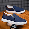 Miniatyrbillede 1 af 2: Plus Size Herresko Lærredssko Herresko Lazy Slip-on Casual Board Sko Herresko Lærredssko Casual Sko Blue 43