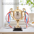Miniatyrbild 6 av 6: Retro klocka Livsliknande trofémodell Dekorativ liten skrivbordsväckarklocka för sovsal Sovrum Vardagsrum Gold