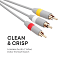 Miniatyrbilde 3 av 4: Wiresmith Standard RCA AV-komposittkabel for Nintendo Wii / Wii U