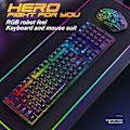 Miniatyrbillede 3 af 5: T6RGB Opgradering Trådløst Tastatur Mus Combo, Regnbue Baggrundsbelyst 2.4G Genopladeligt Mekanisk Responsivt Gaming Tastatur + 2400DPI 6 Knaps Optisk