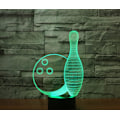 Miniatyrbild 3 av 7: 3D Bowling Fjärrkontroll 16 Färger Nattlampor Illusion Akryl LED Bord Sängbordlampa Barn Sovrum Skrivbordsdekoration Födelsedagspresenter Leksak för Barn