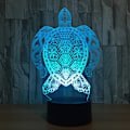 Miniatyrbilde 7 av 7: 7 Fargeskiftende nattlampe 3D Atmosfære Pærelys 3D Visuell Illusions LED Lampe for Barn Leke Julegave Bursdagsgaver (Skilpadder)