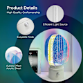 Miniatyrbilde 3 av 9: Aurora Bordlampe for Soverom, 360° Roterende RGB Sengelampe Akryl Trådløs Batteridrevet Lampe Dimbar Nattbordlampe