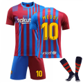 Pikkukuva 1 / 2: 2022 Barcelona Kotipaita Set Lapsille Aikuisille Jalkapallo Jalkapallopaita Trainin Paita Puku No.10 MESSI XXL