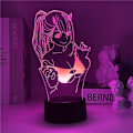 Miniatyrbilde 3 av 7: 3D Illusionslampe Zero Two 02 Anime RGB 16 Farger med Fjernkontroll LED Nattelys Barn Jenter Soverom Dekor Sengelampe