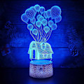 Miniatyrbild 3 av 7: Ballonghus 3D Illusion Nattlampa Leksaker, 16 Färger Byter Smart Touch & Fjärrkontroll, Heminredning LED Sängbord Bordslampa