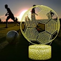 Miniatyrbild 2 av 7: 3D Fotboll Nattlampa Illusion LED Lampor Fjärrkontroll USB-driven RGB Färger Bytbara Gåvor för Pojkar Fotbollsälskare för Födelsedag Jul (S
