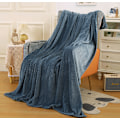 Miniatyrbillede 2 af 5: Fleece tæppe til sofa, blødt flanel tæppe, letvægts fuzzy tæpper til sofa seng kontor blue 100*150 CM