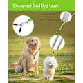 Miniatyrbillede 3 af 7: Heavy Duty Indtrækkelig Hundeline med 2 Tyggefaste Wire Reb, 16FT Lange Liner 360 Grader Knæfrie til 2 Hunde, Dobbelt Hundeline til Små/Mellemstore/Store Hunde Green L Large