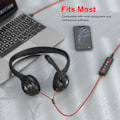 Miniatyrbild 4 av 7: HW02 USB-datorheadset med tydlig chattmikrofon, lättviktigt on-ear trådbundet headset för MS Teams, Skype, webbinarier, callcenter och mer (svart)
