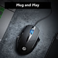 Miniatyrbild 4 av 6: USB-mus för dator, tyst klick sladdmus 3-knappars sladdad optisk mus, kontor och hem, ergonomisk form för Windows-datorer