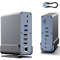 Miniatyrbillede 1 af 7: 15-i-1 bærbar dockingstation 4K@60Hz kompatibel med Mac Window Hp Thunderbolt 4(2 HDMI, DP, 100W PD, Ethernet, 5 USB-porte, SD/TF-kort, lyd)