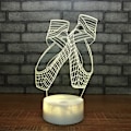 Miniatyrbillede 3 af 3: 3D Ballet Sko Natlys Lampe Illusion 7 Farve Skiftende Berøringskontakt Lamper Led Julegave med Akryl Flad ABS Base USB Kabel Legetøj