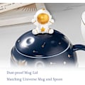 Miniatyrbild 3 av 8: Astronautkopp med rymdpräglad planetmugg, Nyhetsmugg med lock och sked för kaffe, te, mjölk, estetisk inredning rolig present till flicka pojke kvinnor
