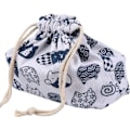 Miniatyrbillede 2 af 6: Snørepose Frokostpose Dobbeltlags Fortykket Japansk Stil Bento Tote Pouch Slik Gaveholder Pakke til Hjem Bryllup Fødselsdagsfest Hvid White 27Ã—19cm