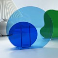 Miniatyrbilde 2 av 5: Neon Akryl Vase - Lett å Rengjøre - Trendy Geometrisk Akryl Blomster Vase for Hjemmedekorasjon - Stor og Liten Sirkel