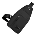 Miniatyrbilde 2 av 5: Vanntett slyngeveske for menn - Justerbar, med flere lommer, nylon, fritidsbrystveske, skulderreim for utflukter, reiser, sport - Fri størrelse Black