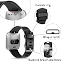 Pikkukuva 2 / 6: Älykäs rannekkeen hihna on yhteensopiva Fitbit versa -älykellojen, versa 2:n ja versa Lite se -kellojen kanssa naisille ja miehille（Musta-L）