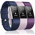 Pikkukuva 1 / 4: 3 kpl:n rannekkeet yhteensopivat Fitbit Charge 2:n kanssa, Classic & Special Edition -vaihtohihnat Fitbit Charge 2:lle, naisille ja miehille（Navy/lavender/ purple-L）