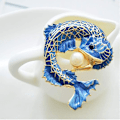 Miniatyrbillede 5 af 5: Koi Fisk Karpe Krystal Brocher Søde Emalje Rhinestone Ocean Dyr Revers Broche Pins Mode Smykker til Kvinder Piger Gave