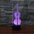 Miniatyrbild 5 av 5: 3D Violin Gitarr Nattlampa LED-lampa Illusion 7 Färgväxlande Touch Switch Bordsskiva Dekorationslampor Akrylplatt ABS-bas USB-kabel Leksaker