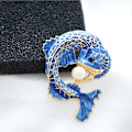 Miniatyrbillede 2 af 5: Koi Fisk Karpe Krystal Brocher Søde Emalje Rhinestone Ocean Dyr Revers Broche Pins Mode Smykker til Kvinder Piger Gave