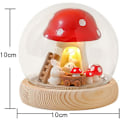 Miniatyrbillede 5 af 8: Svampe Lampe - USB Drevet LED Lys i Glaskuppel, Mini Falsk Svampe Natlampe til Soveværelse, Fest og Have Dekorationer, Sød Svampe