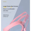 Pikkukuva 5 / 7: Aikuisten suuret kehykset uima-lasit vedenpitävät sumunesto HD uima-lasit yhden kappaleen korvatulpat silikonista valmistetut lasten uimalasit Pink white-bagged for adults
