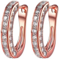 Miniatyrbillede 3 af 3: Diamant Øreringe til Kvinder, Luksus Runde Diamant Øreringe, Skinnende Luksus Runde Diamant Øreringe, Kvinder Sølv Guld Rosenguld Glitter, Rosenguld