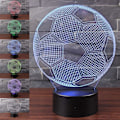 Miniatyrbillede 8 af 8: 3D Illusion Fodbold Natlys Lampe med 16 Farveskift Touch Sort Base Strømforsyning af AA Batterier med Fjernbetjening Fødselsdagsgave