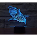 Miniatyrbilde 4 av 7: 3D Hai Remotekontroll 16 Farger Nattlys Illusions Akryl LED Bord Nattlampe Barnerom Skrivebord Dekor Bursdagsgaver Leke for Barn