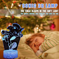 Miniatyrbilde 4 av 7: 3D Sonic The Hedgehog nattlys, Sonic leketøy lampe 3 mønster 16 fargeendring dekorlampe med fjernkontroll for gutter jenter barn gaver