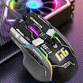 Miniatyrbild 7 av 7: Ergonomisk Spelmus - Anpassningsbar, Bekväm och Precisionsdriven, Trådad RGB-Spelmus med 10 Programmerbara Knappar Black