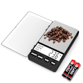 Miniatyrbilde 1 av 8: SMEspresso-vekt med timer 1000 g x 0,1 g Liten og tynn reisekaffev vekt, Mini digital vekt gram og unser med stor bakgrunnsbelyst LCD rustfritt stål
