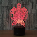 Miniatyrbilde 6 av 7: 7 Fargeskiftende nattlampe 3D Atmosfære Pærelys 3D Visuell Illusions LED Lampe for Barn Leke Julegave Bursdagsgaver (Skilpadder)