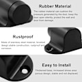Miniatyrbilde 2 av 5: 1,06 tommer / 27 mm kraftig gulvstopp, gulvmontert dørstopper med lydløs gummistøtfanger, rustfritt stål børstet svart finish - 2-pakning Black*2