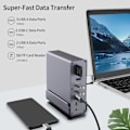 Miniatyrbillede 3 af 7: 15-i-1 bærbar dockingstation 4K@60Hz kompatibel med Mac Window Hp Thunderbolt 4(2 HDMI, DP, 100W PD, Ethernet, 5 USB-porte, SD/TF-kort, lyd)