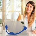 Miniatyrbilde 2 av 5: Thumbs Up 2-pakks nettbrettstativ, nettbrettstativholder for skrivebord, nettbrettstativ kompatibel med iPad-serien, Samsung Galaxy-faner Blue/Green Plus